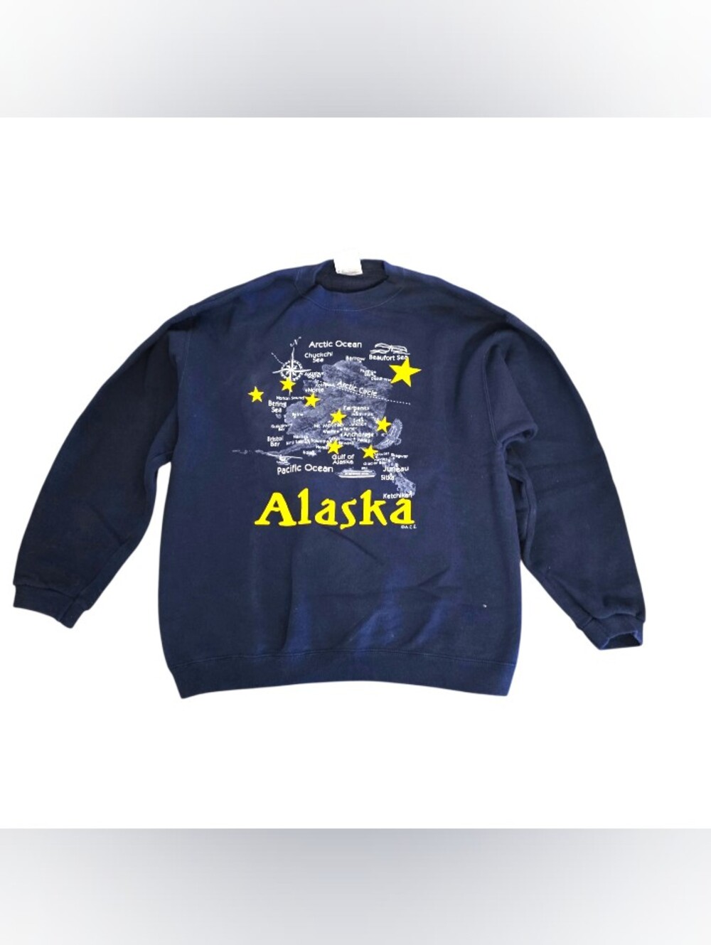 Vintage Alaska Sweatshirt NAVY BLUE SIZE MEDIUM